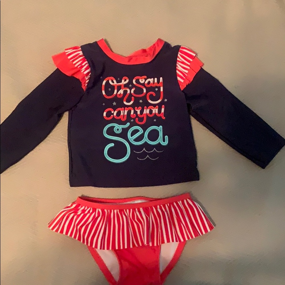 EUC Cat & Jack two-piece swim suit